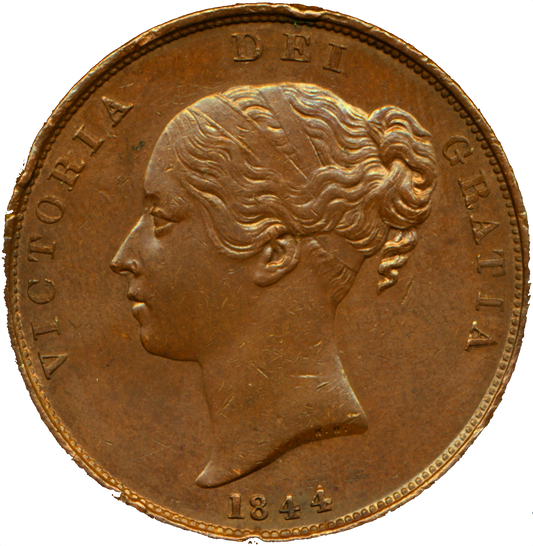 1844 Penny S3948 BMC 1487 Scarce EF/AUNC