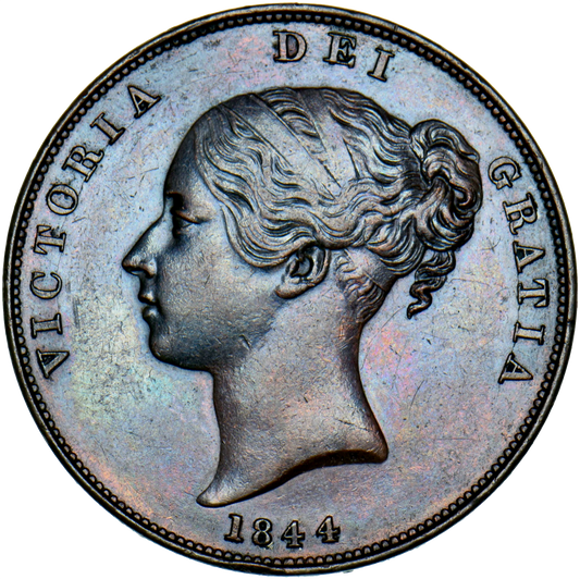 1844 Penny S3948 BMC 1487 Scarce AUNC