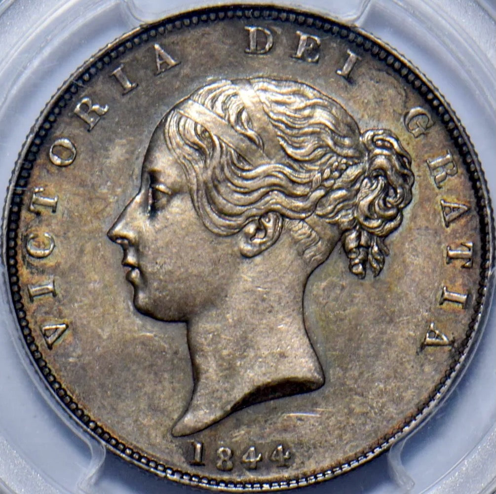 1844 Halfcrown S3888 ESC 2720 Serif 4 UNC MS61