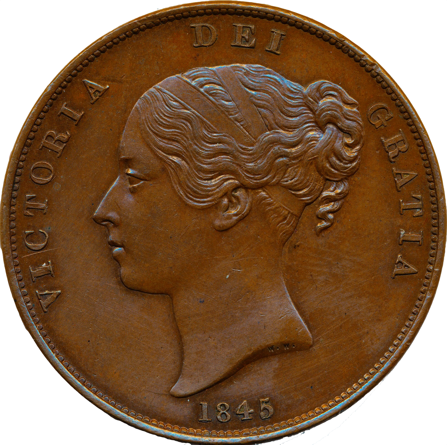 1845 Penny S3948 BMC 1489 Scarce AUNC