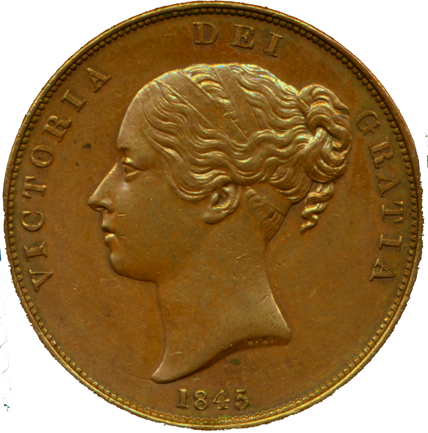 1845 Penny S3948 BMC 1489 Scarce AUNC