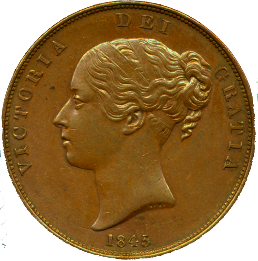 1845 Penny S3948 BMC 1489 Scarce AUNC