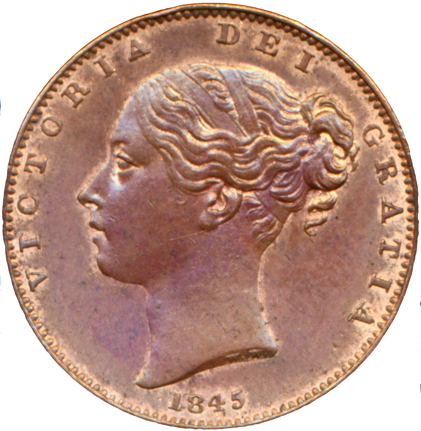 1845 Farthing S3950 BMC 1566 Small date Scarce AUNC
