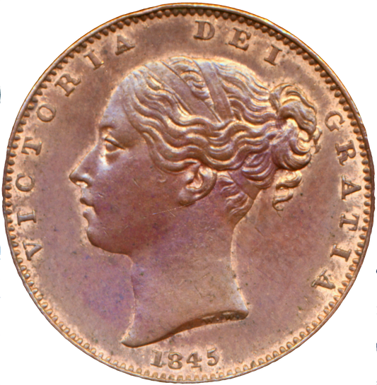 1845 Farthing S3950 BMC 1566 Small date Scarce AUNC