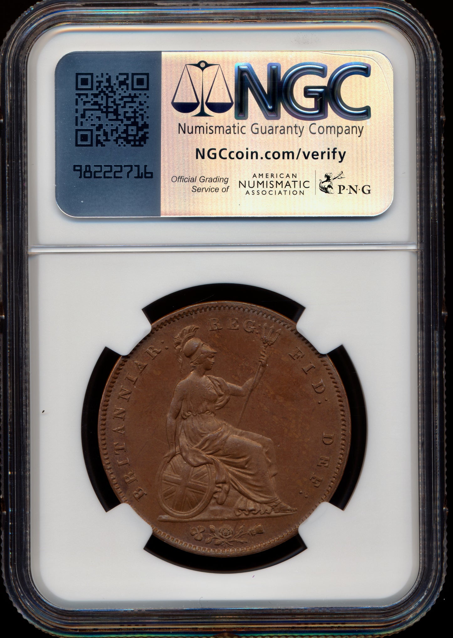 1848 Penny S3948 BMC 1496 Scarce UNC MS62 Brown