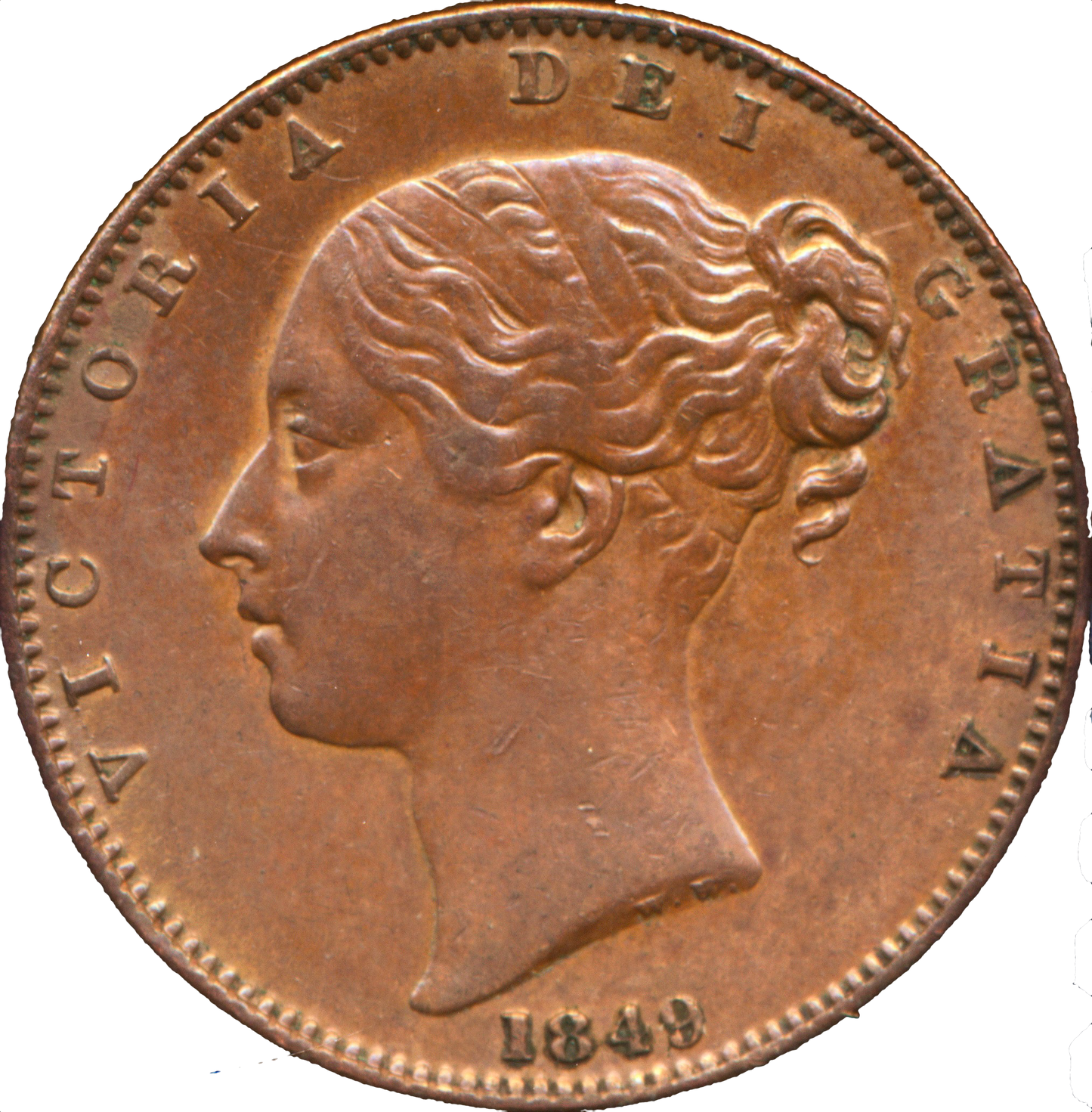 1849 Farthing S3950 BMC 1570 Scarce GVF