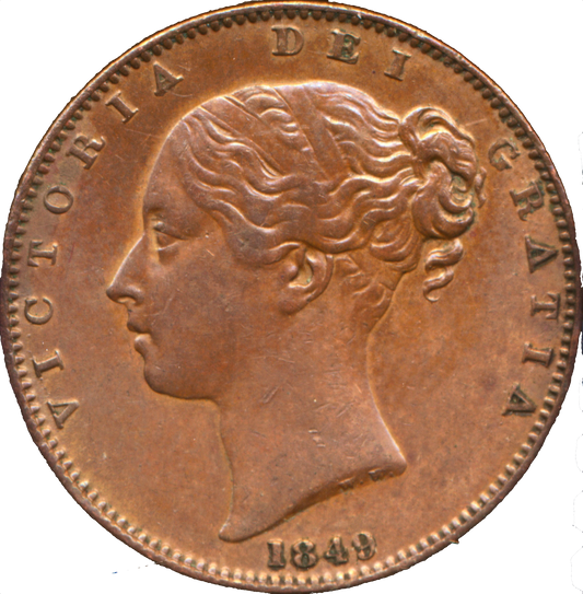 1849 Farthing S3950 BMC 1570 Scarce GVF