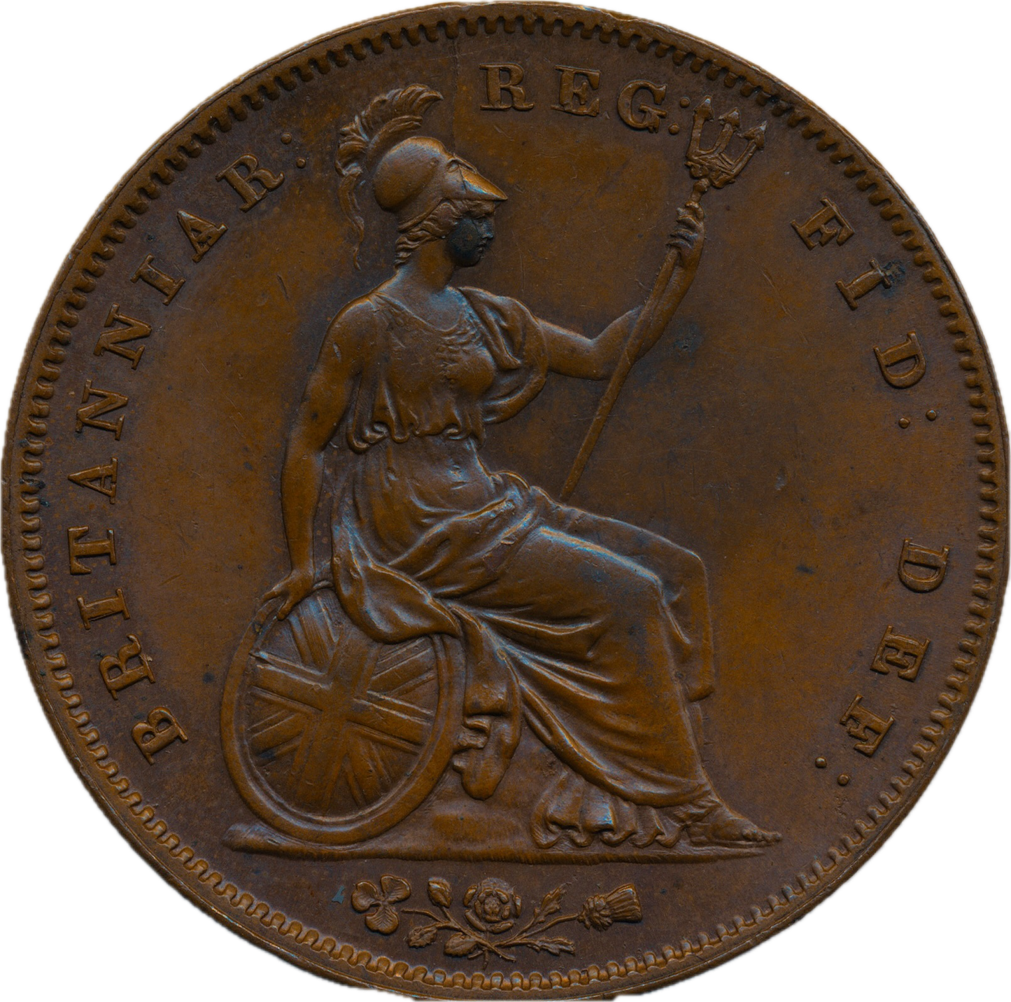 1851 Penny S3948 BMC 1499 Close colon Scarce GEF