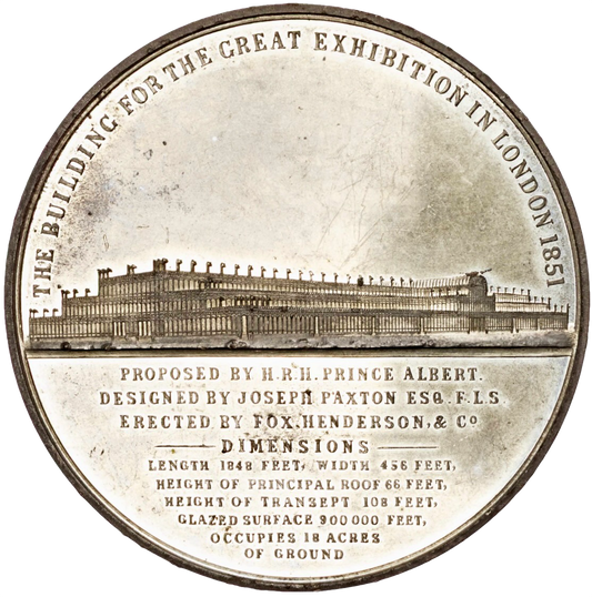 1851 Great Exhibition 74mm white metal medal by T Ottley Very Rare RR BHM 2446 E1461