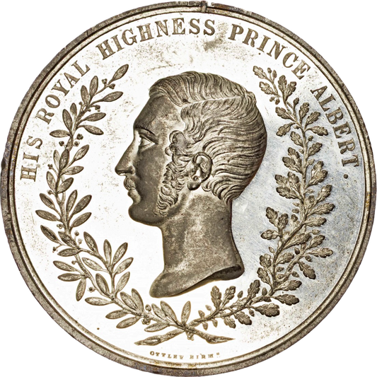 1851 Great Exhibition 74mm white metal medal by T Ottley BHM 2449