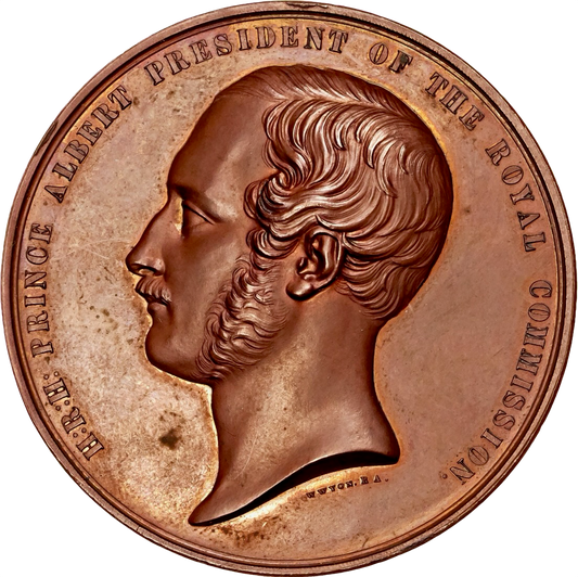 1851 Great Exhibition Exhibitor's copper 45mm medal by W Wyon in box of issue BHM 2463 E1459