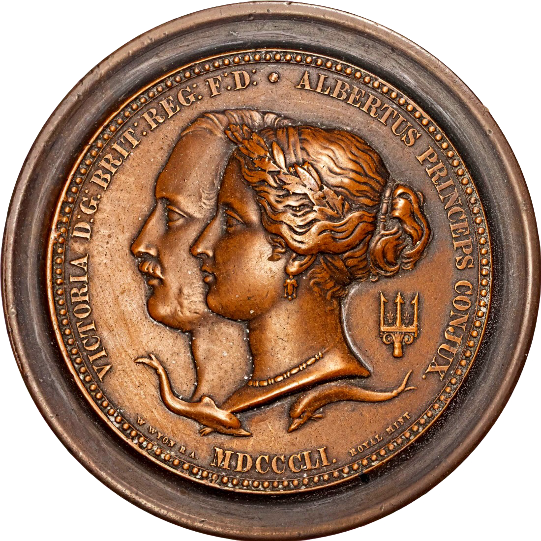1851 Great Exhibition Bois Durci box cast of Juror''s medal by W Wyon BHM 2464 E1457