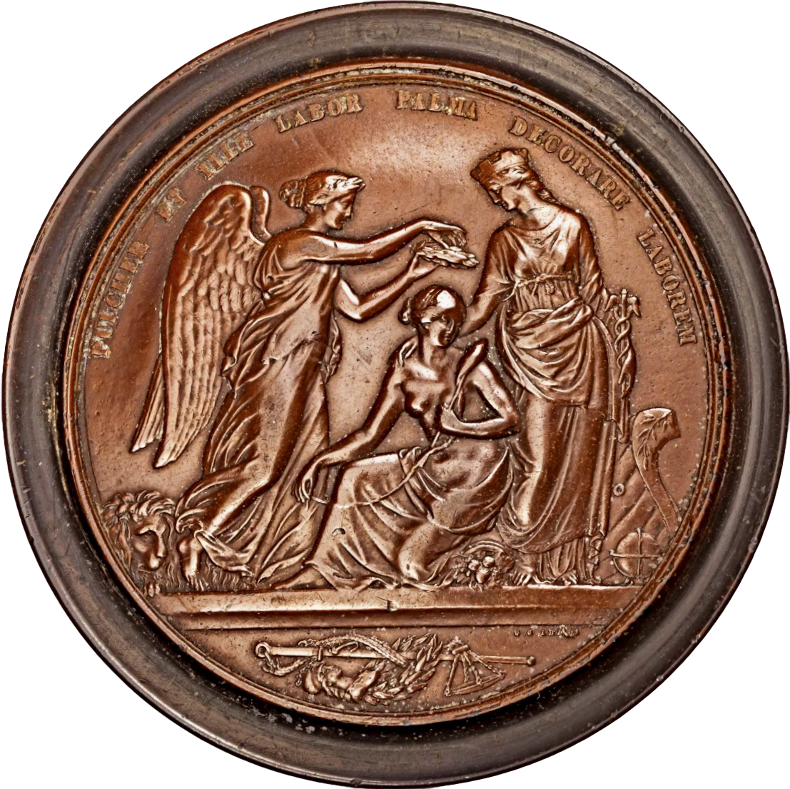 1851 Great Exhibition Bois Durci box cast of Juror''s medal by W Wyon BHM 2464 E1457