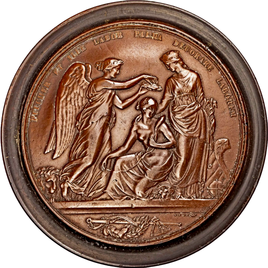 1851 Great Exhibition Bois Durci box cast of Juror''s medal by W Wyon BHM 2464 E1457