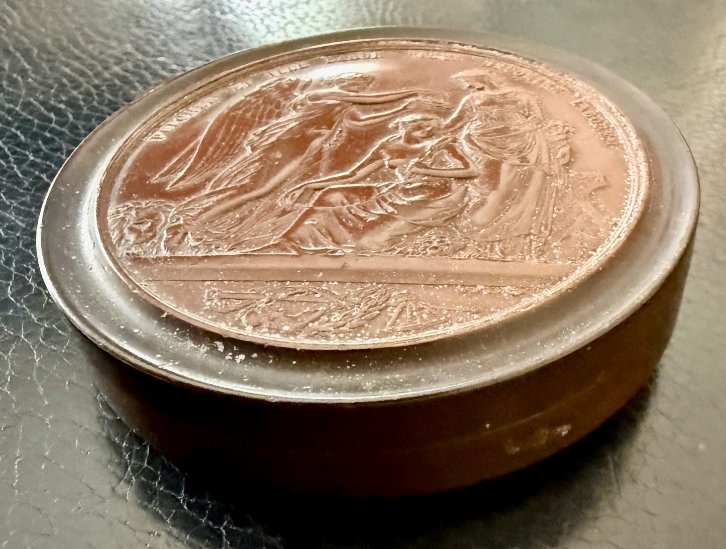 1851 Great Exhibition Bois Durci box cast of Juror''s medal by W Wyon BHM 2464 E1457