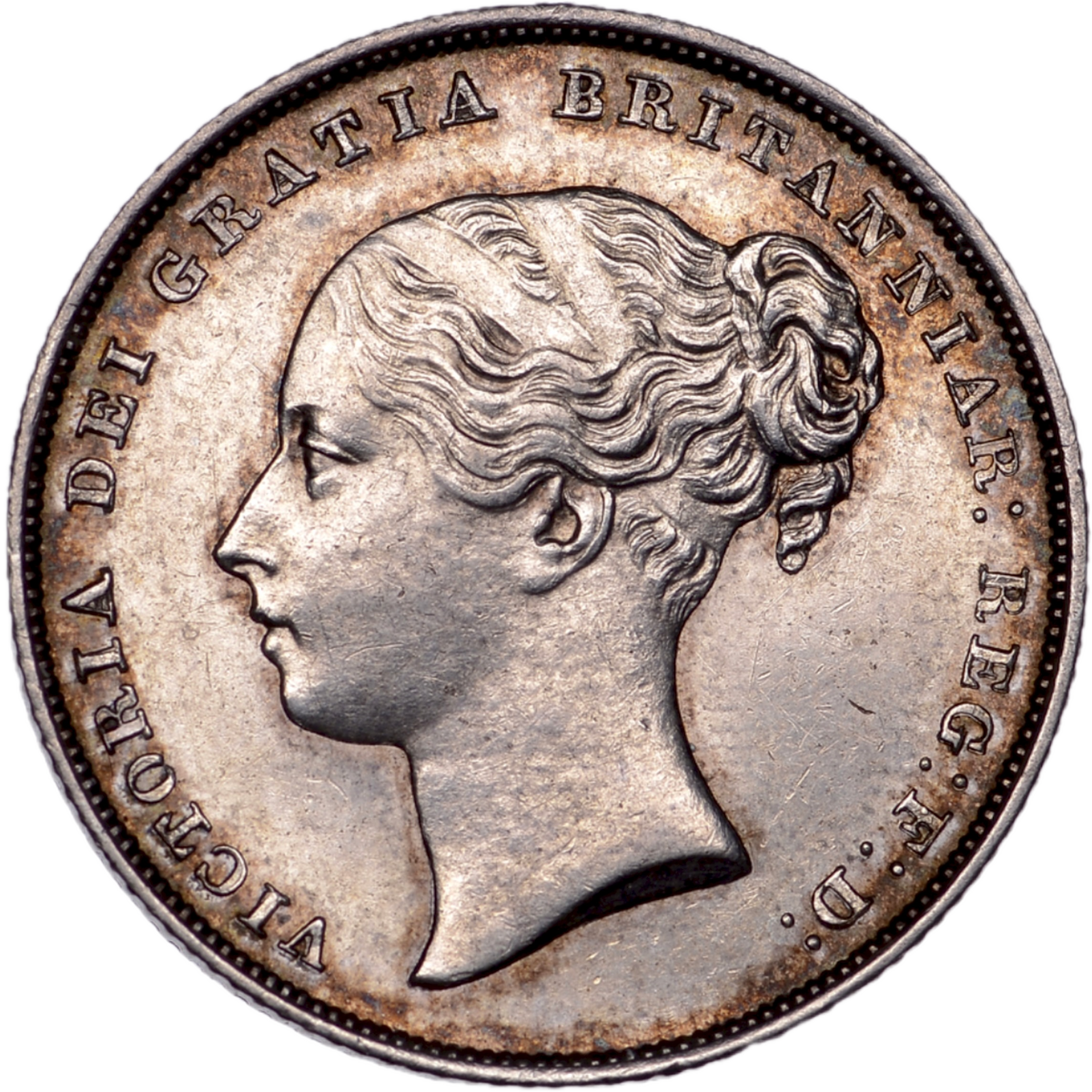 1851 Shilling Second young head S3904 ESC 2999 Very rare (R2) AUNC