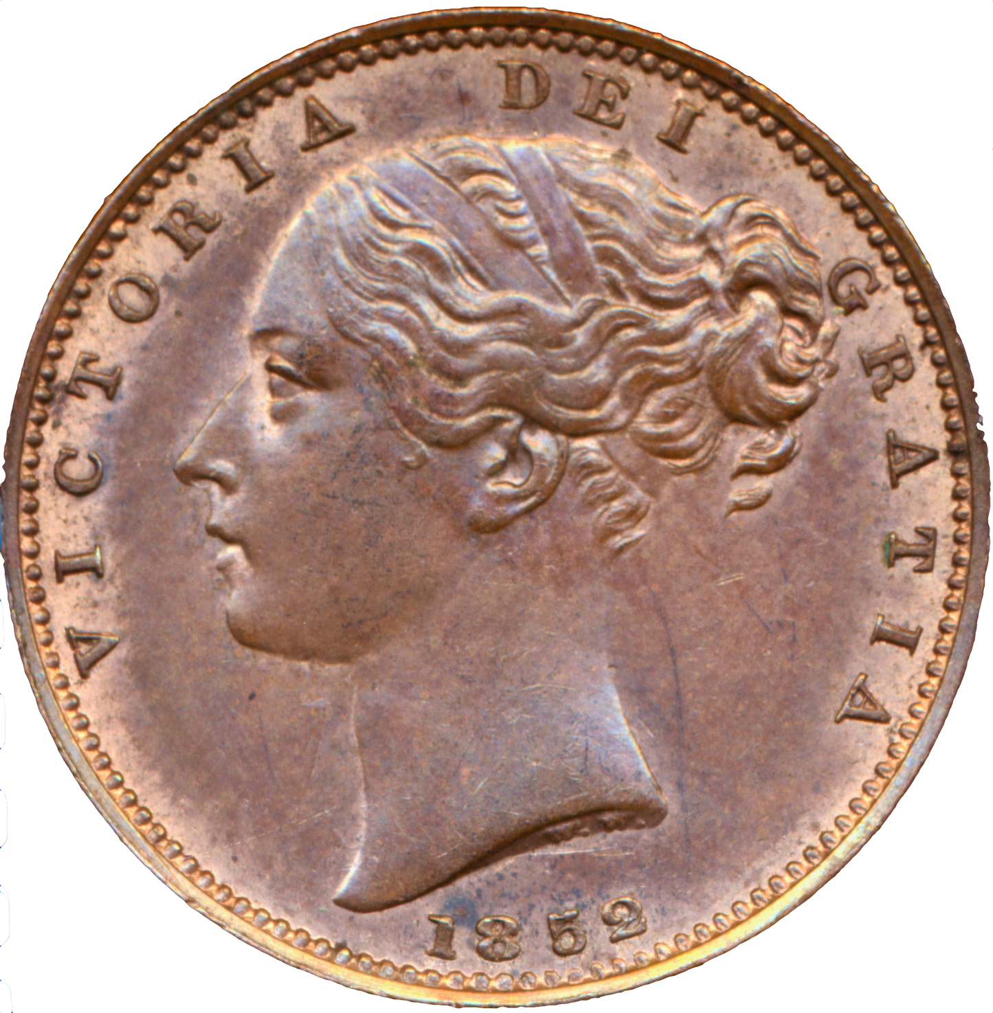 1852 Farthing S3950 BMC 1574 Scarce AUNC