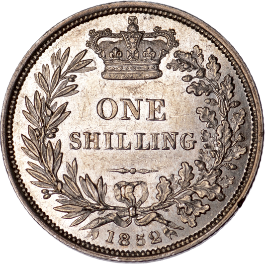 1852 Shilling S3904 ESC 3001 Scarce GEF