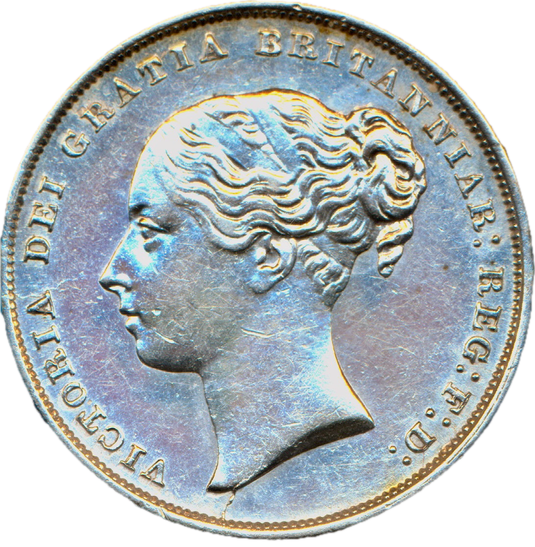 1853 Shilling Second young head S3904 ESC 3002 Scarce AUNC