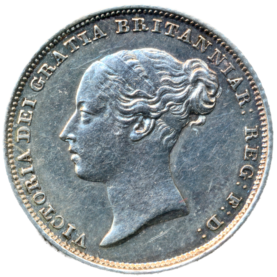 1853 Sixpence First young head S3908 ESC 3189 Scarce UNC