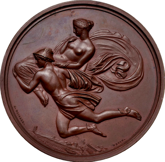 1854 John Flaxman Art Union of London 56mm copper medal BHM 2530 E1479