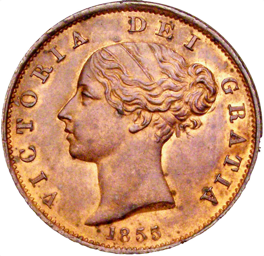1855 Halfpenny S3949 BMC 1543 AUNC