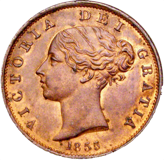 1855 Halfpenny S3949 BMC 1543 AUNC