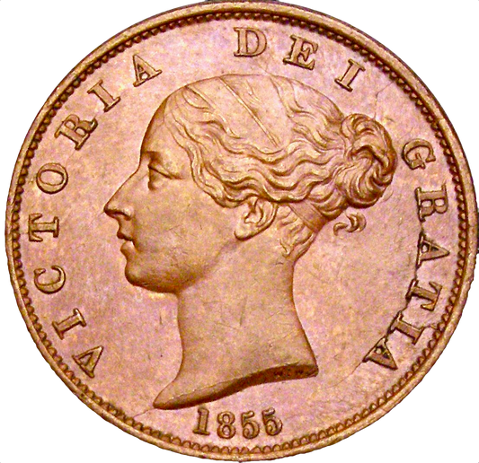 1855 Halfpenny S3949 BMC 1543 UNC