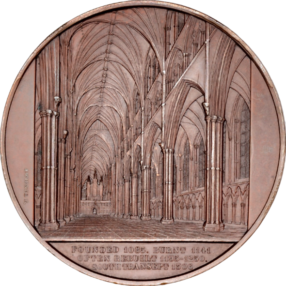 1855 Lincoln Cathedral 59mm copper medal by J Wiener BHM 2591 E1504