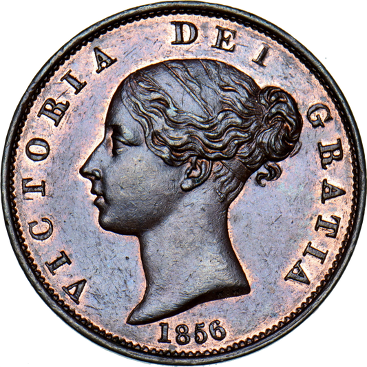 1856 Halfpenny S3949 BMC 1544 Scarce UNC