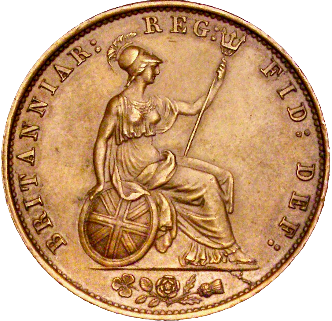 1858/7 Halfpenny S3949 BMC 1548 AUNC