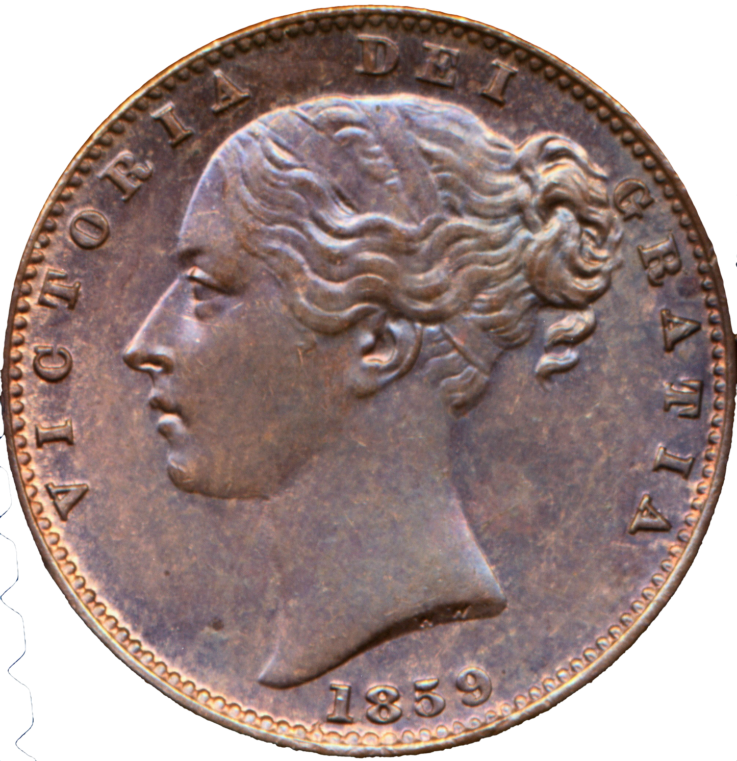 1859 Farthing S3950 BMC 1587 Scarce GEF