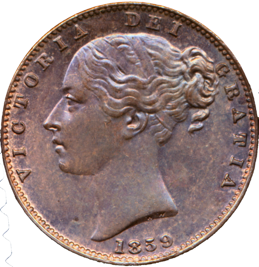 1859 Farthing S3950 BMC 1587 Scarce GEF