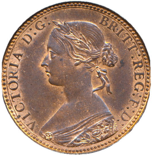1860 Halfpenny F 258 Obv 1 Rev A Rare (R8) UNC