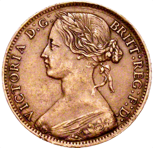 1860 Penny S3954 F17 Obv 6 Rev D Rare (R13) VF