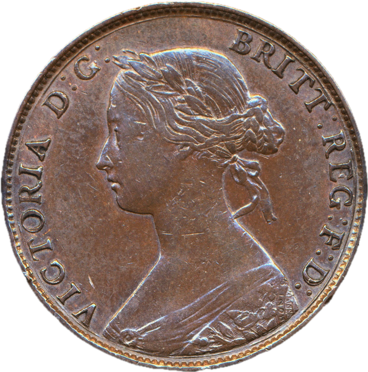 1861 Halfpenny F274 VF