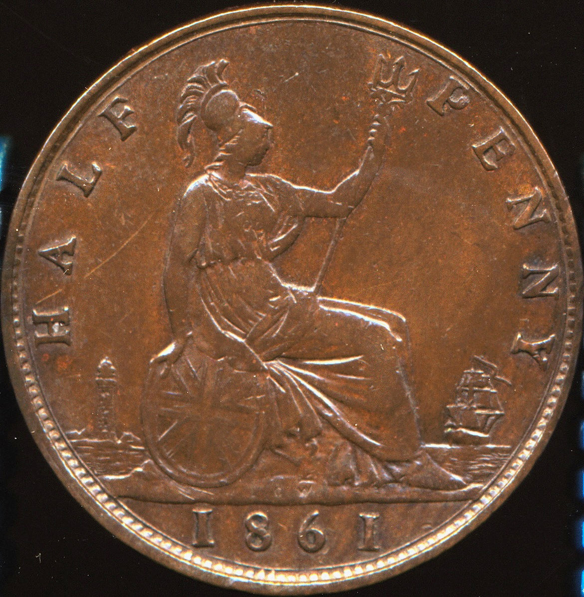 1861 Halfpenny F274 VF