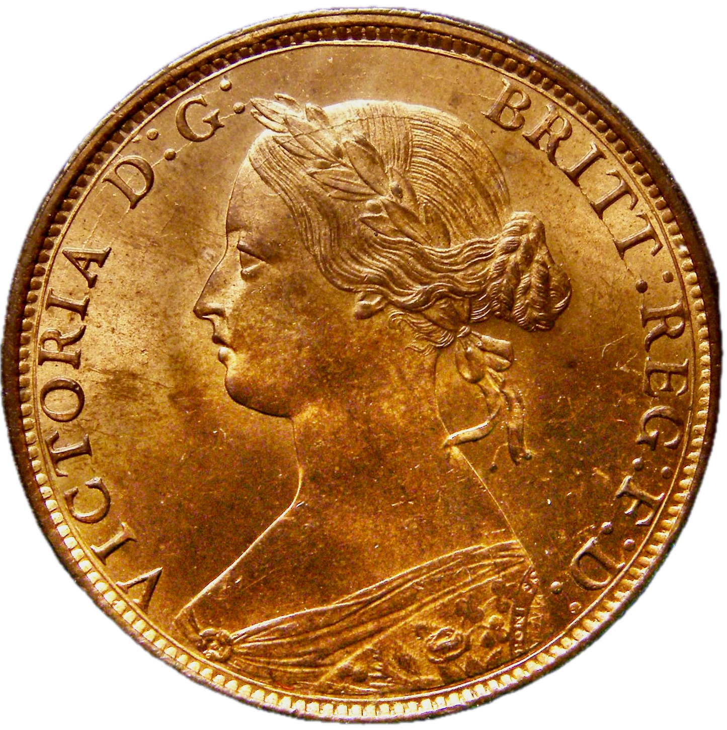 1861 Halfpenny F282 LCGS82 UNC