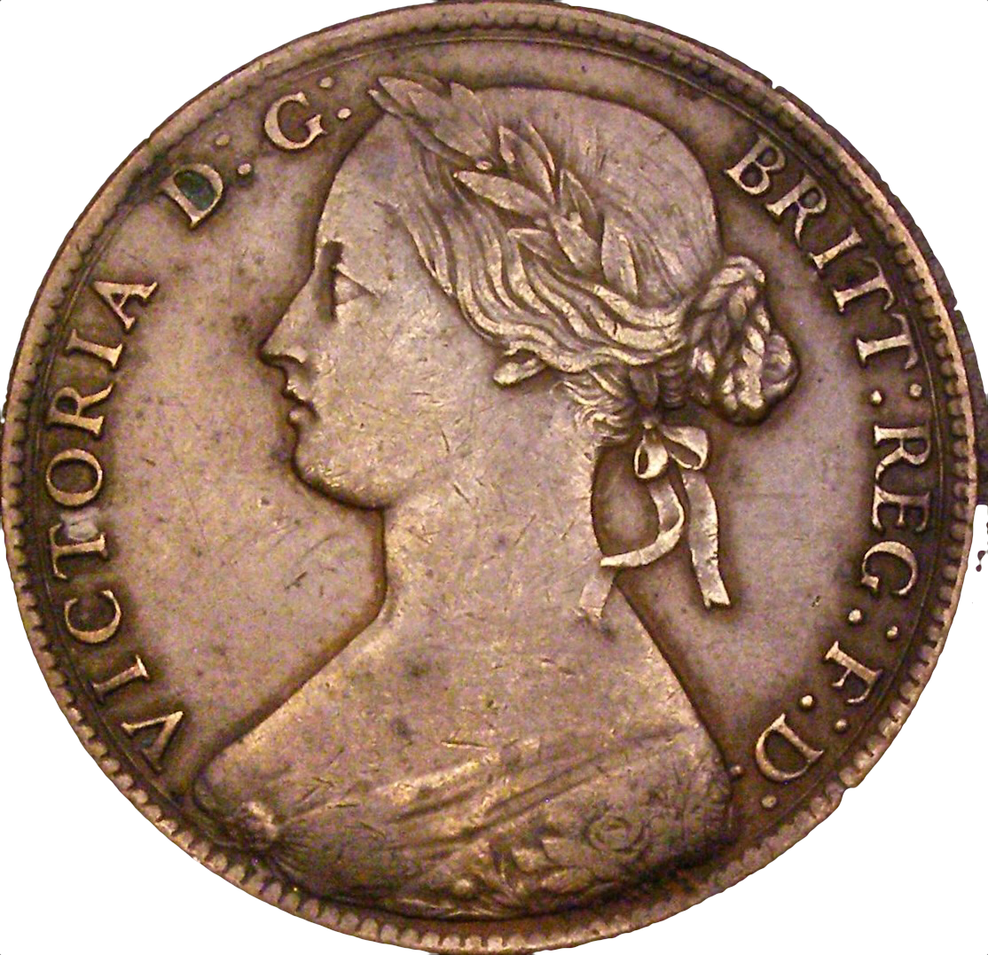 1861 Penny S3954 F 22 Obv 4 Rev D (R8) NEF
