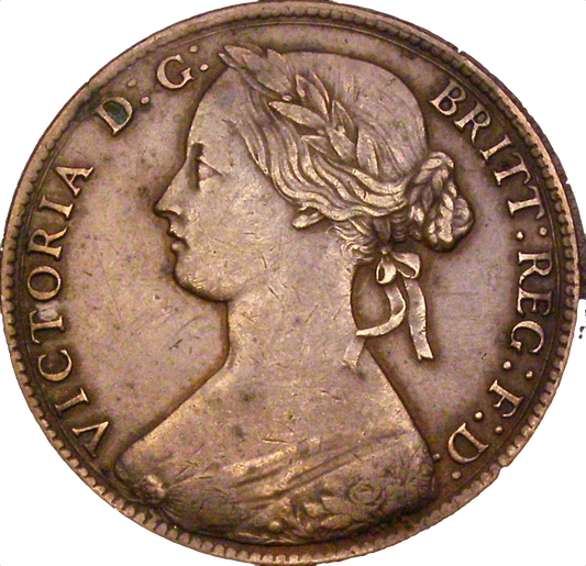 1861 Penny S3954 F 22 Obv 4 Rev D (R8) NEF