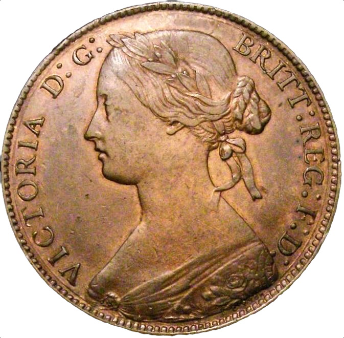 1861 Penny S3954 F 22 Obv 4 Rev D (R8) NEF CGS55
