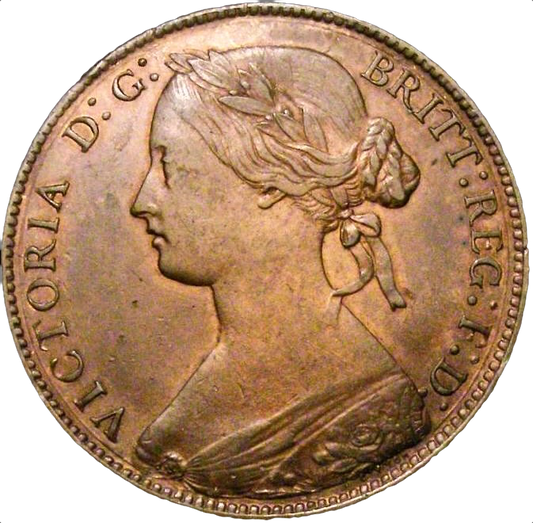1861 Penny S3954 F 22 Obv 4 Rev D (R8) NEF CGS55