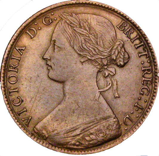 1861 Penny S3954 F26 Obv 5 Rev D NEF