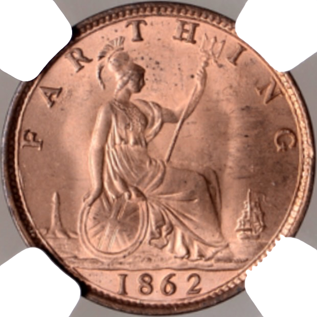 1862 Farthing S3958 F 507 UNC MS65RB