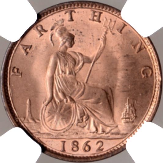 1862 Farthing S3958 F 507 UNC MS65RB