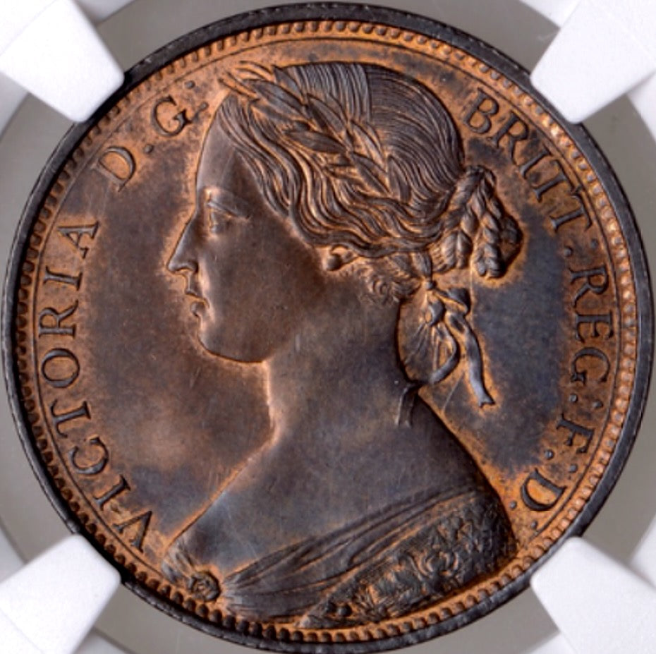 1862 penny Obv 6 Rev G MS 64 BN