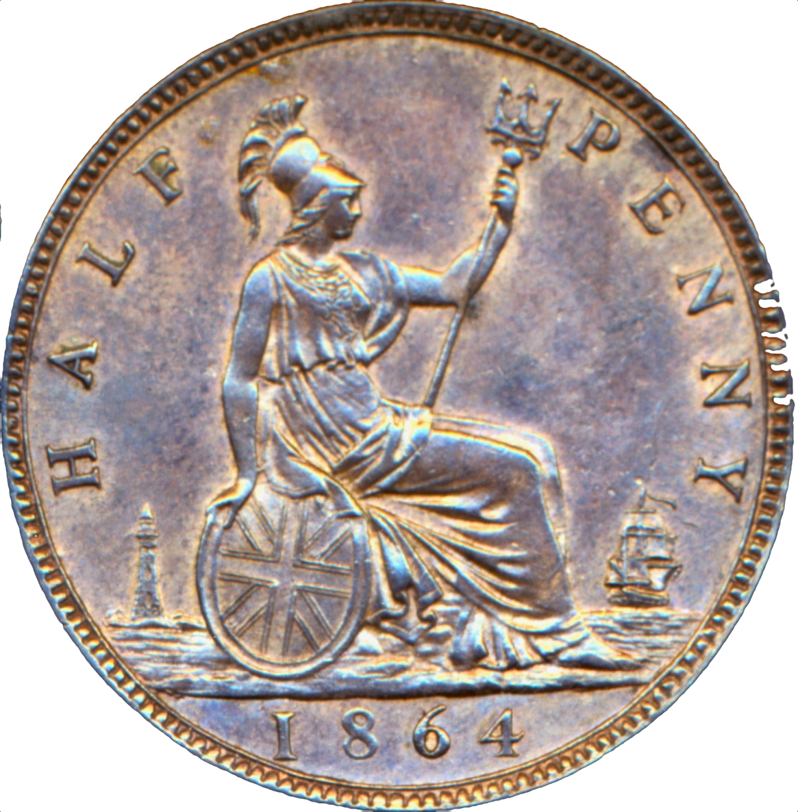 1864 Halfpenny F295 GEF