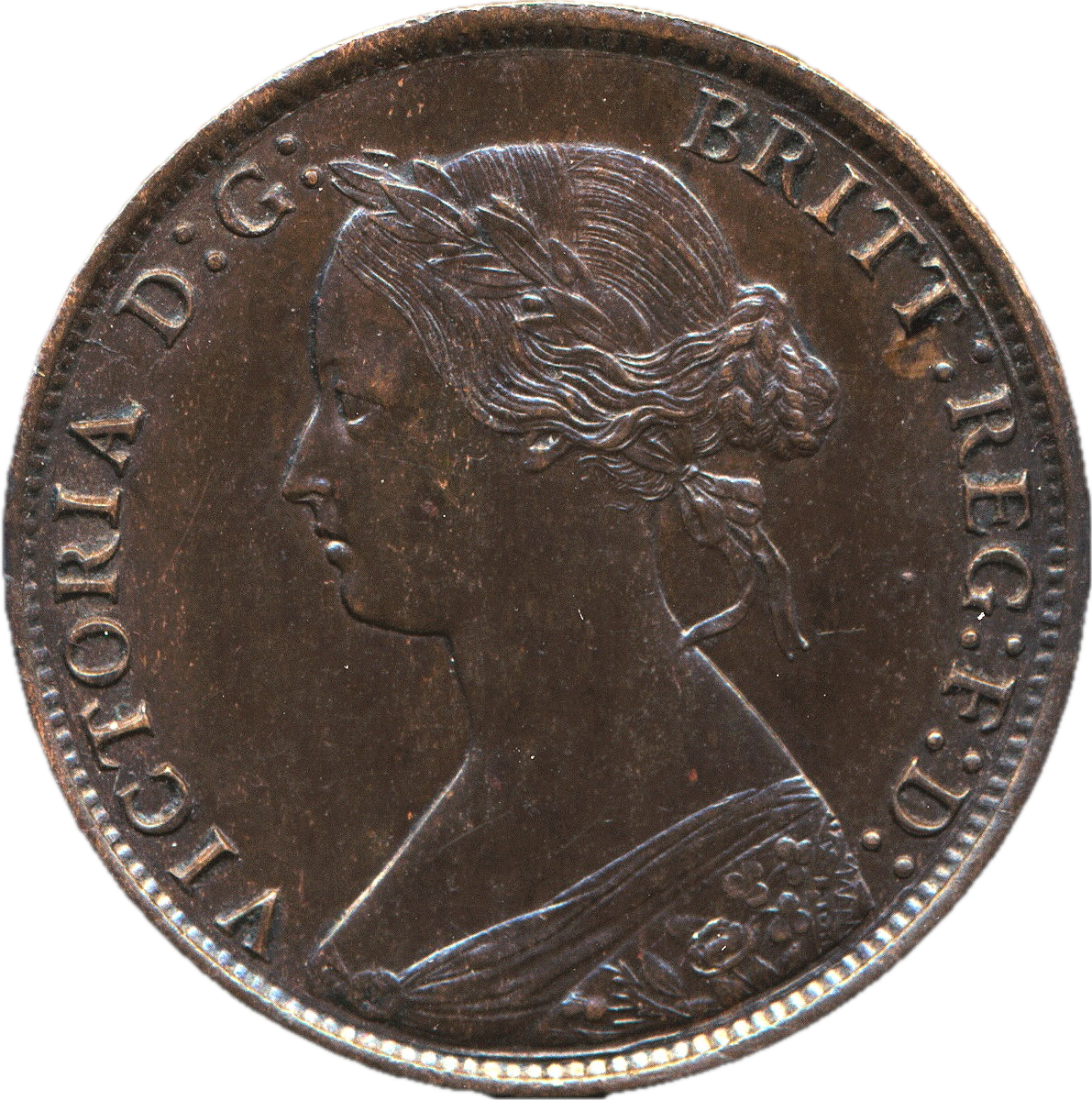 1864 Halfpenny F295 EF