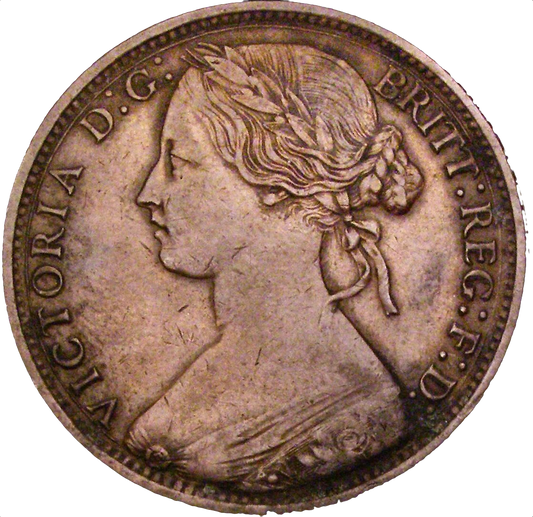 1864 Penny F48 Crosslet 4 Rare NEF