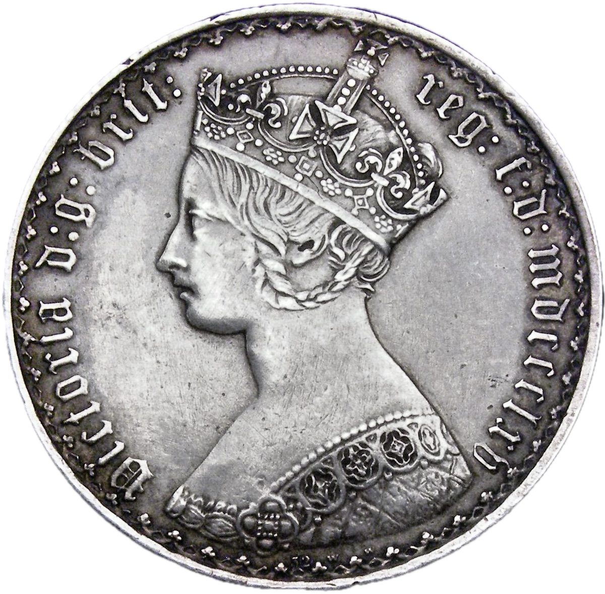 1865 Florin S3892 No stop after date ESC 2857 Rare NEF/EF